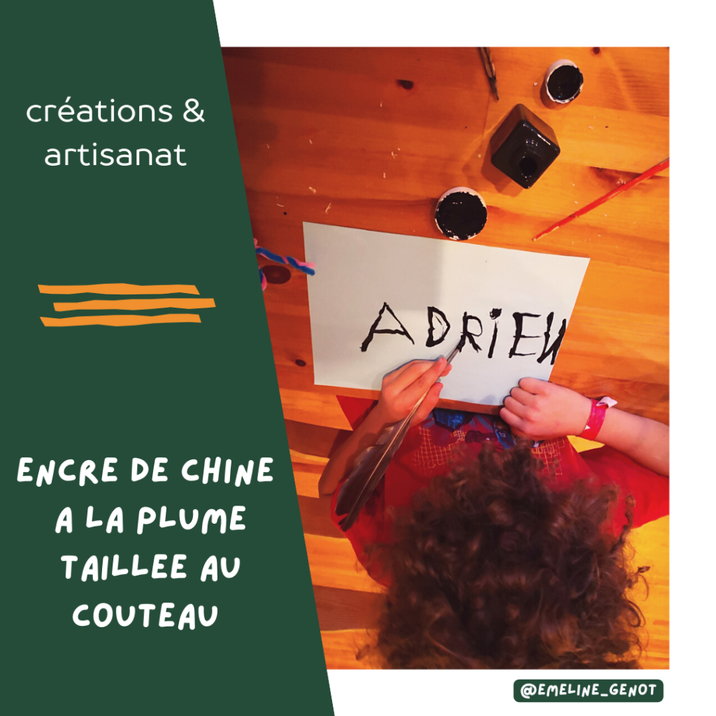 Encre de chine et plume taillée à la main